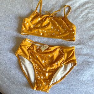 💛 cute two piece high waisted swimsuit